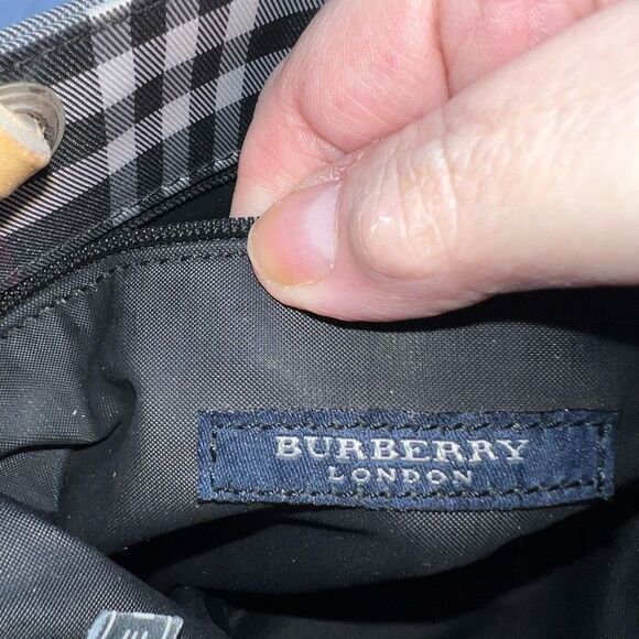 BURBERRY Nova Check Hand Bag Nylon Black Small Tote with Dust Bag - Picture 11 of 12